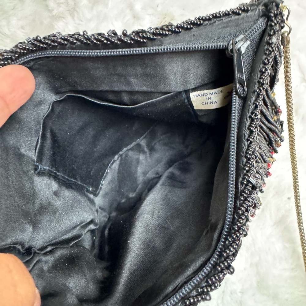 vintage La Regale black beaded evening bag. - Picture 8 of 11